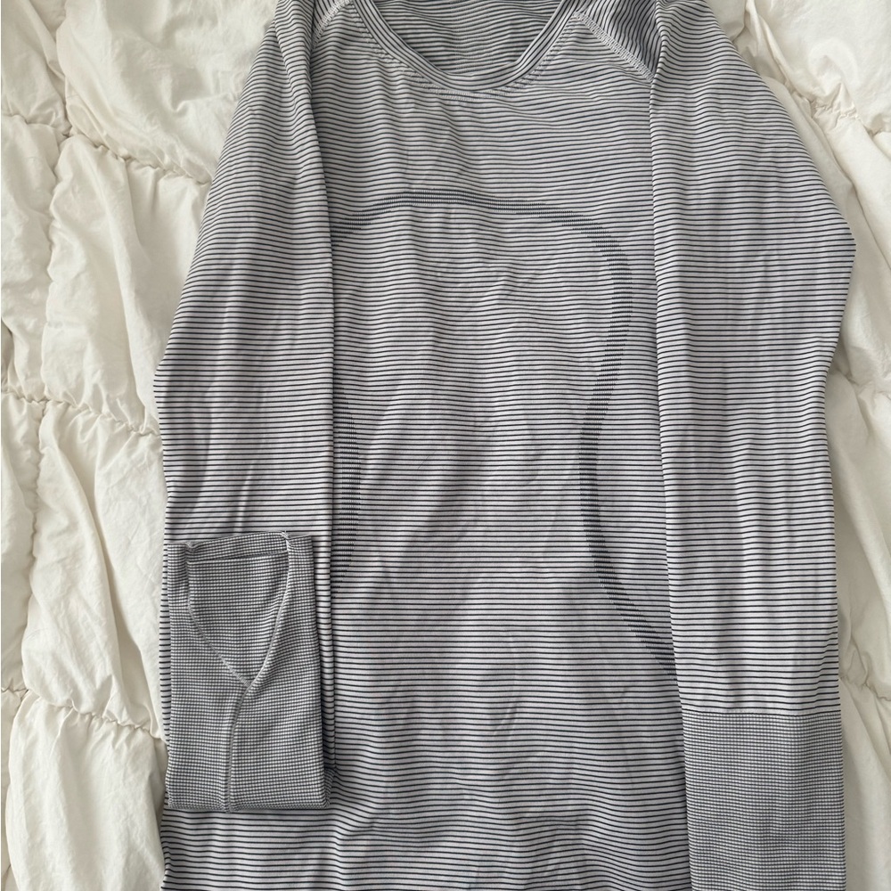 lululemon athletica Gray Striped Top